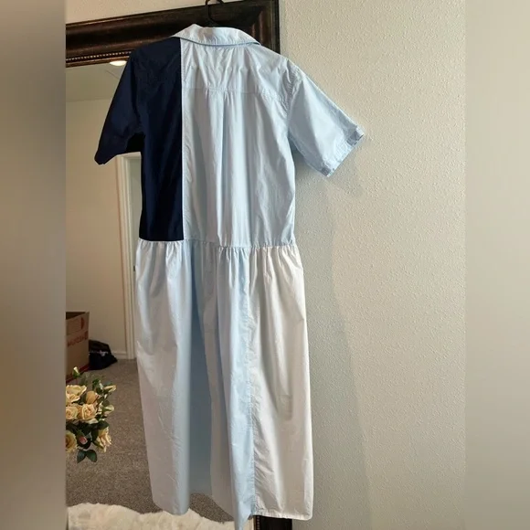 Plan C Light Blue Shirt Dress. Size M - Picture 6 of 14